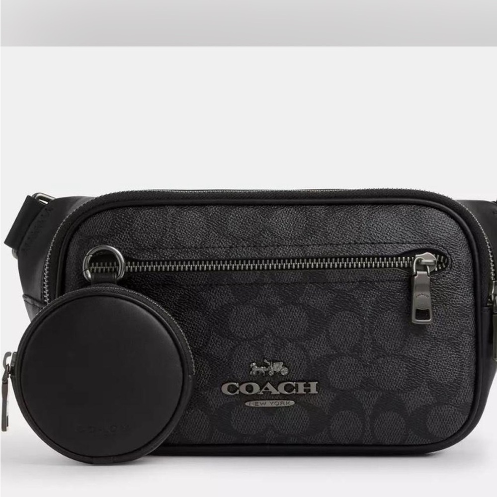 Coach Black Signature Belt Bag